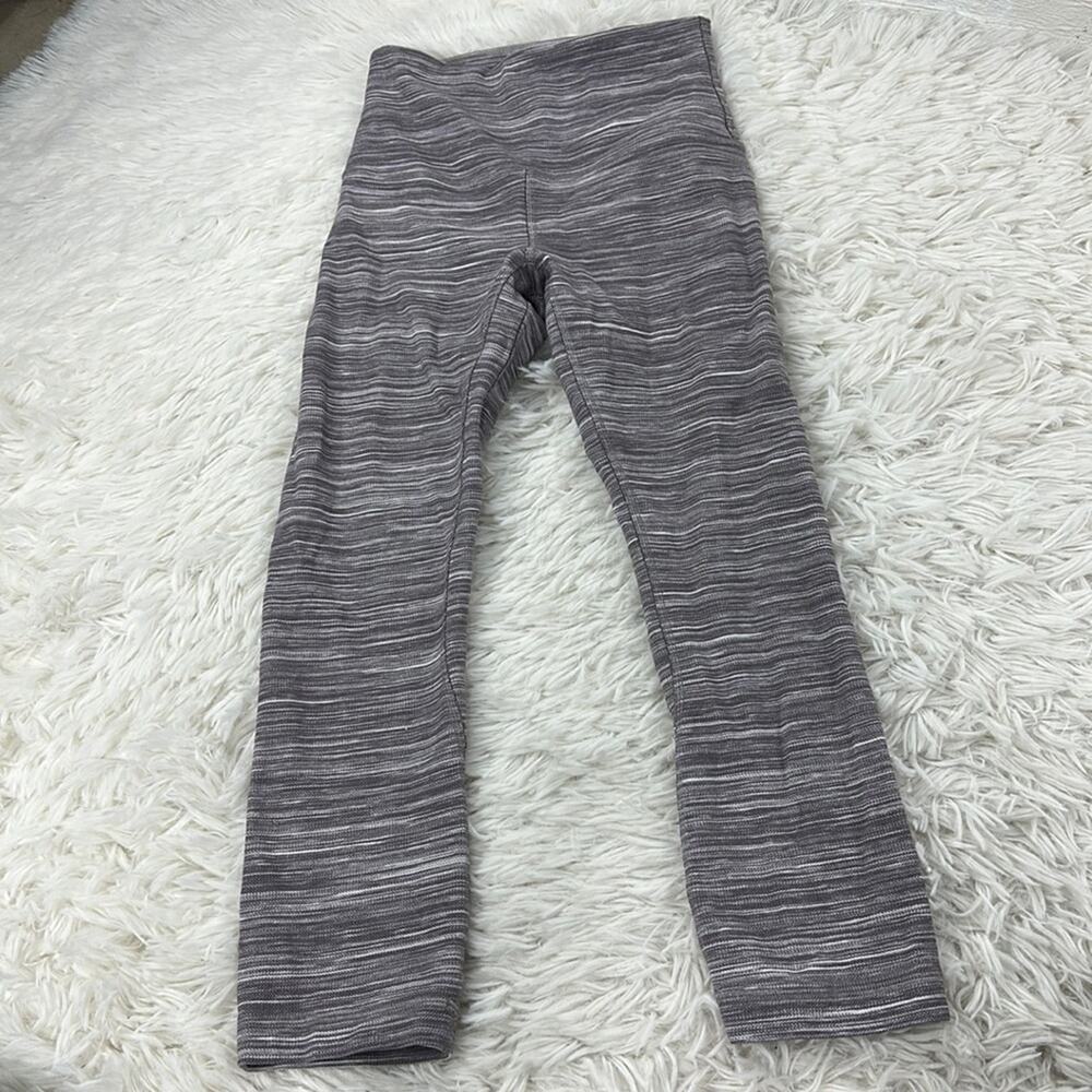Lululemon Align Crop *21" Mini Space Dye Herringbone Jacquard Heathered Black